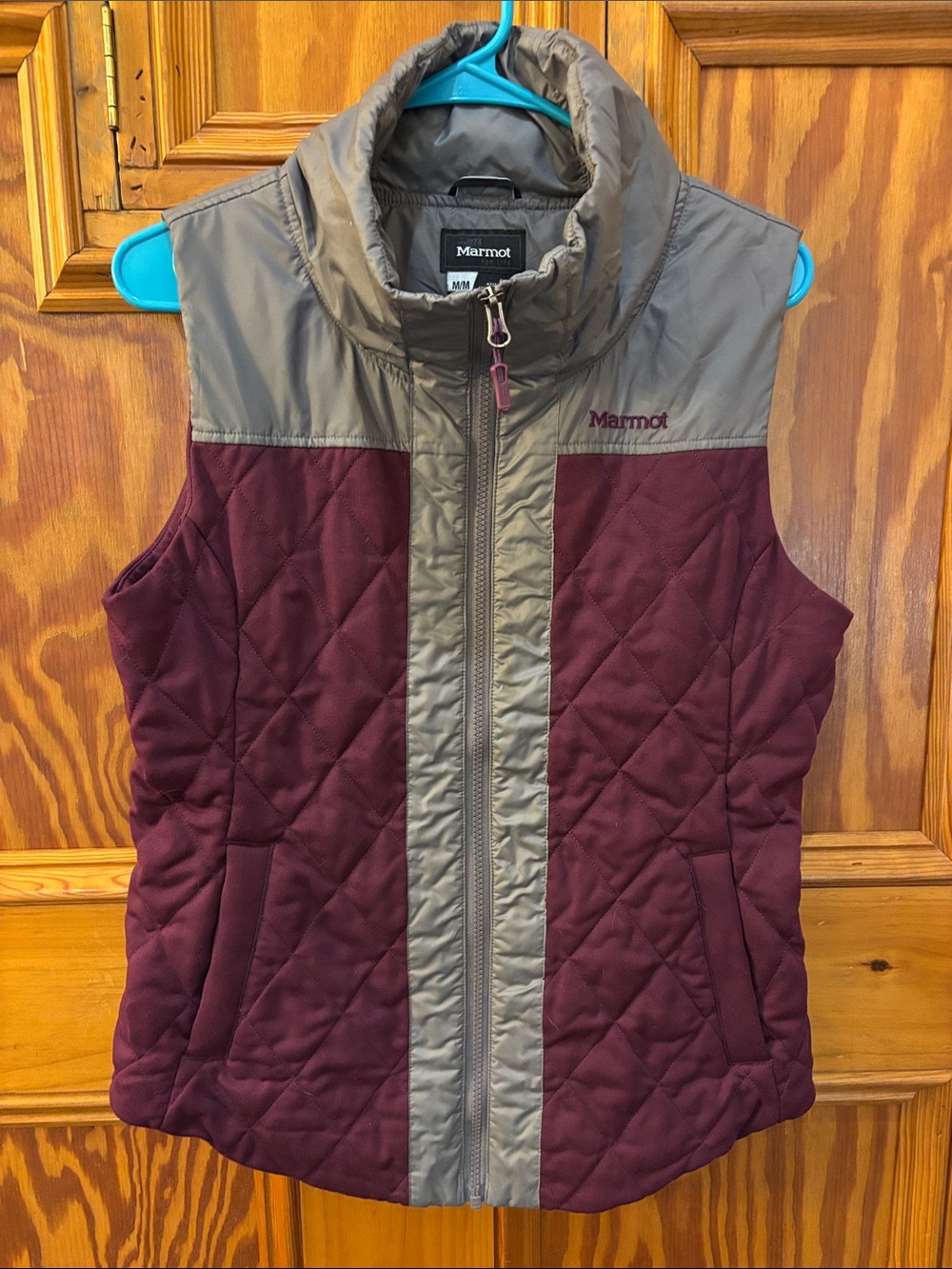Marmot Wine and Taupe Quilted Insulated Vest